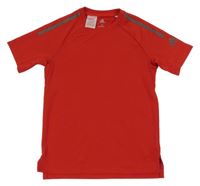 Červené sportovní funkční tričko s logem Adidas