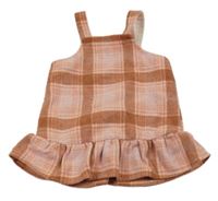 Rezavo-růžovo-fialové kostkované vlněné šaty Matalan