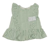 Nové - Khaki-bílá kostkovaná halenková tunika Matalan