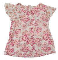 Bílo-růžová květovaná halenka Little Kids 