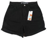 Nové - Černé riflové mom kraťasy Primark