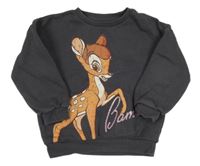 Tmavošedá oversize mikina s Bambim zn. Disney 