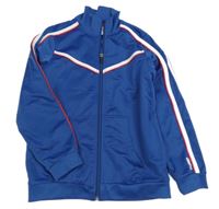 Safírová propínací sportovní mikina s pruhy arena