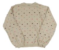 Světlebéžový svetr s 3D puntíky H&M