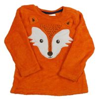 Tmavooranžová plyšová mikina s liškou PRIMARK