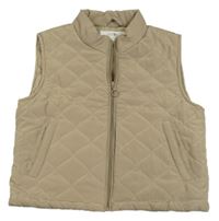 Hnědobéžová prošívaná šusťáková zateplená vesta HaILYS