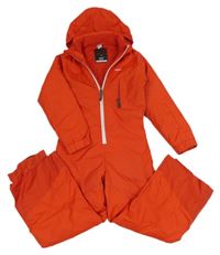 Červená šusťáková zimní funkční kombinéza s kapucí Wed'ze