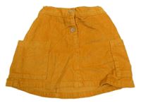 Pomerančová cargo manšestrová sukně DU PareiL