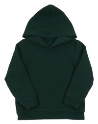 Smaragdová žebrovaná mikina s kapucí SHEIN