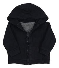 Tmavomodrá propínací mikina s kapucí M&Co