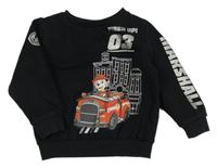 Černá mikina s PAW PATROL - Marshall nickelodeon