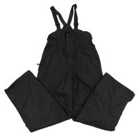 Černé šusťákové zimní oteplovačky s kšandami etirel