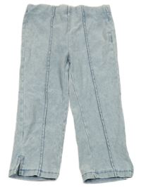 Světlemodro-bílé plísňové capri legíny riflového vzhledu Denim Co.