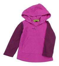 Fuchsiovo-mahagonová fleecová funkční mikina s kapsou a kapucí MOUNTAIN WAREHOUSE