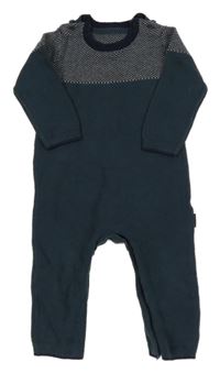 Tmavomodro-šedý pletený overal se vzorem M&S