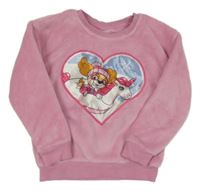 Růžová plyšová mikina se srdíčkem s PAW PATROL - Skye nickelodeon