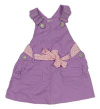 Levandulové riflové šaty s páskem Smile