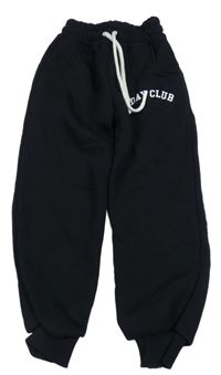 Černé teplé tepláky s nápisem 