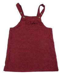 Vínové manšestrové šaty s kapsou SHEIN