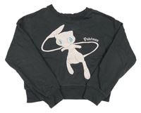 Černošedá oversize crop mikina s pokémonem H&M