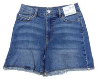 Modré riflové mid rise kraťasy Denim Co.