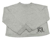 Světlešedá melírovaná crop mikina s nápisem River Island