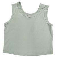 Světlezelený žebrovaný crop top Shein