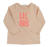 Růžové triko s nápisem H&M