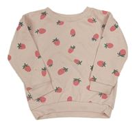 Růžová mikina s jahodami zn. Primark