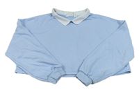 Světlemodrá crop mikina s límečkem H&M