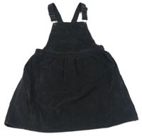 Antracitové manšestrové laclové šaty H&M