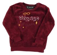 Vínová chlupatá mikina s obrázky - Harry Potter