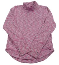 Červeno-růžovo-modrá melírovaná sportovní mikina se stojáčkem Matalan