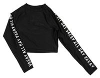 Černé UV crop triko s nápisem zn. H&M
