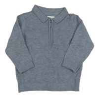 Modrý melírovaný lehký polo svetr F&F