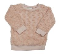 Růžová chlupatá mikina