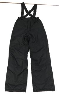 Černé šusťákové oteplovačky s odepínacími kšandami