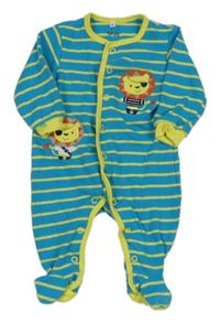 Modro-žlutý pruhovaný overal s lvem Pekkle