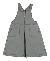 Černo-bílé kostkované propínací riflové šaty H&M