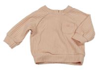 Růžová žebrovaná úpletová mikina s kapsou Matalan