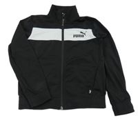 Černo-bílá sportovní propínací mikina s logem Puma