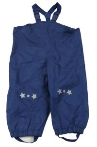 Tmavomodré šusťákové podšité laclové kalhoty Pocopiano