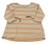 Béžovo-oranžové pruhované teplákové šaty s páskem H&M