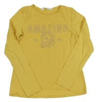 Žluté triko s jednorožcem H&M