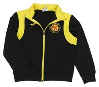 Černo-žlutá sportovní propínací mikina s potiskem Joma