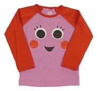 Růžovo-červené triko se smajlíkem