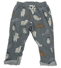 Tmavošedé melírované tepláky se psy H&M