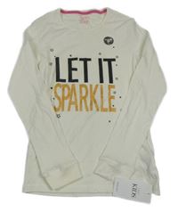 Nové - Krémové pyžamové triko s nápisem a hvězdami M&S