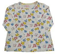 Smetanové triko s ptáčky Lupilu