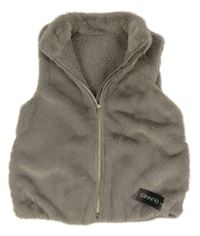 Nové - Šedá kožešinová zateplená vesta Dunnes